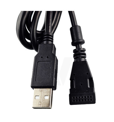 CÂBLE DE LIAISON PINPAD USB-A mâle / CT double 14 PIN noir 1,50m